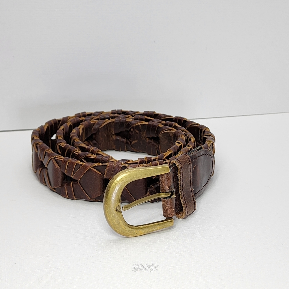 Fina Firenze Braided Leather Men's Belt *Brown* EUC